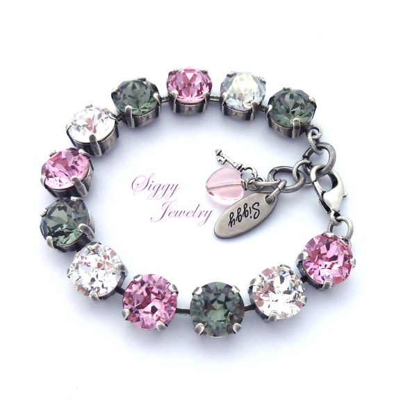 Swarovski® Crystal Bracelet, Pink, Clear, Gray - Picture 5 of 6